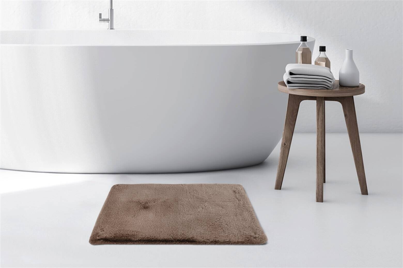 Kayoom Hochflorteppich Badematte Rabbit 225 sand B/H/L: ca. 40x3,5x60 cm