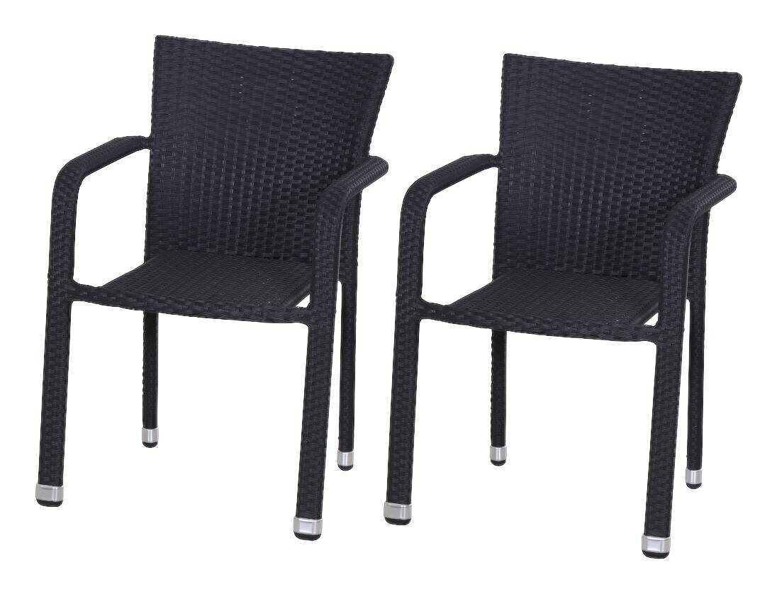 Gardamo Sessel 2er Set MINAS schwarz Kunststoff B/H/L: ca. 57x85x61 cm