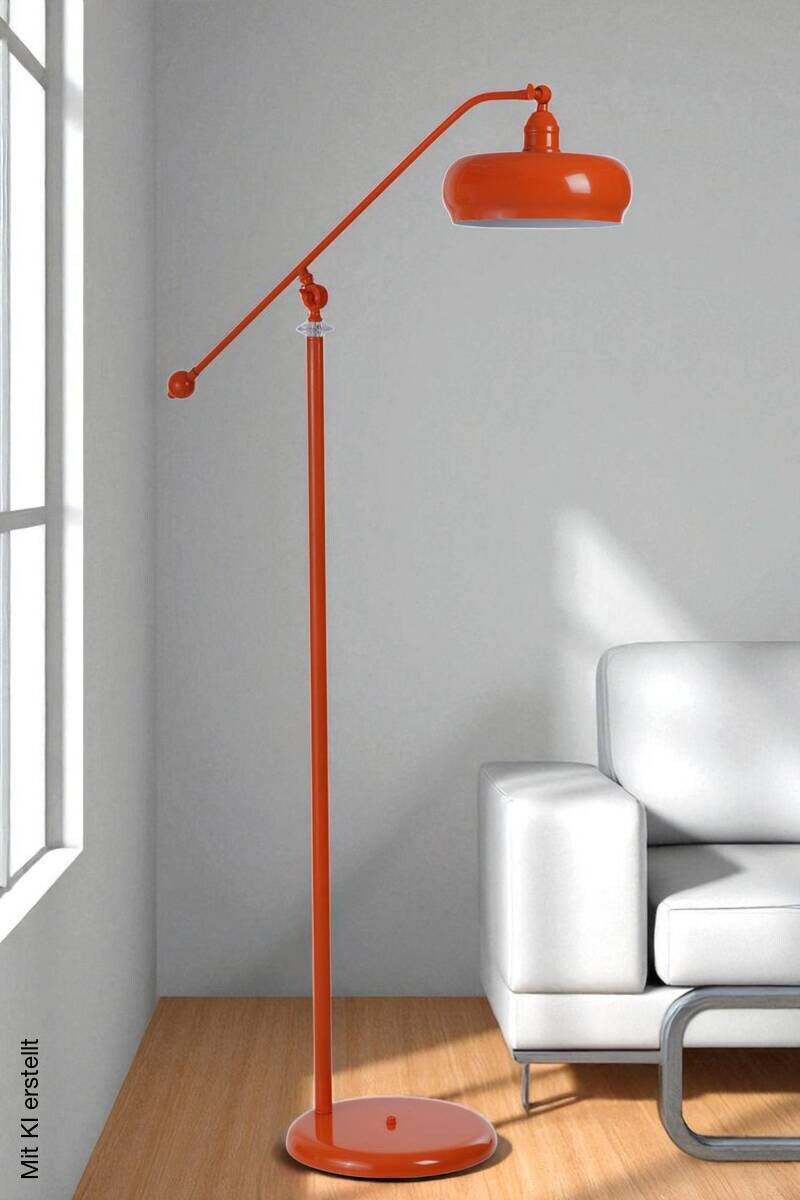 Stehleuchte orange Metall B/H/L/D: ca. 25x155x25x25 cm E27 1 Brennstellen
