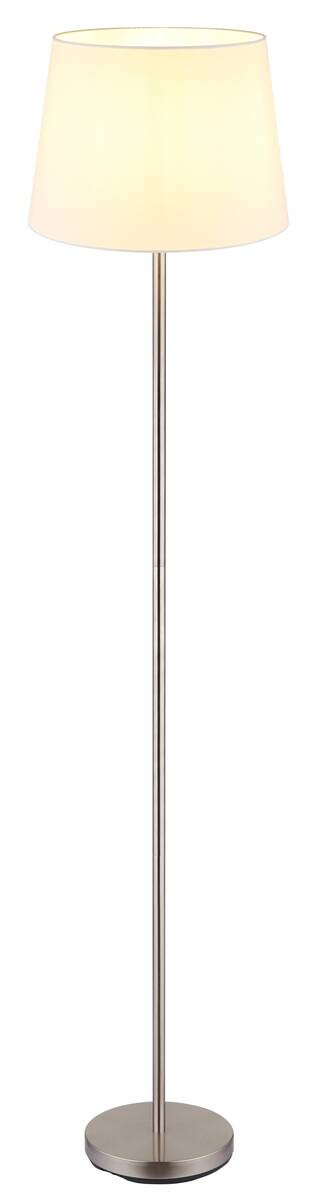GLOBO Stehlampe JORIS 40100101 nickel weiß schwarz Metall Textil H/D: ca. 151x35 cm 1 Brennstellen