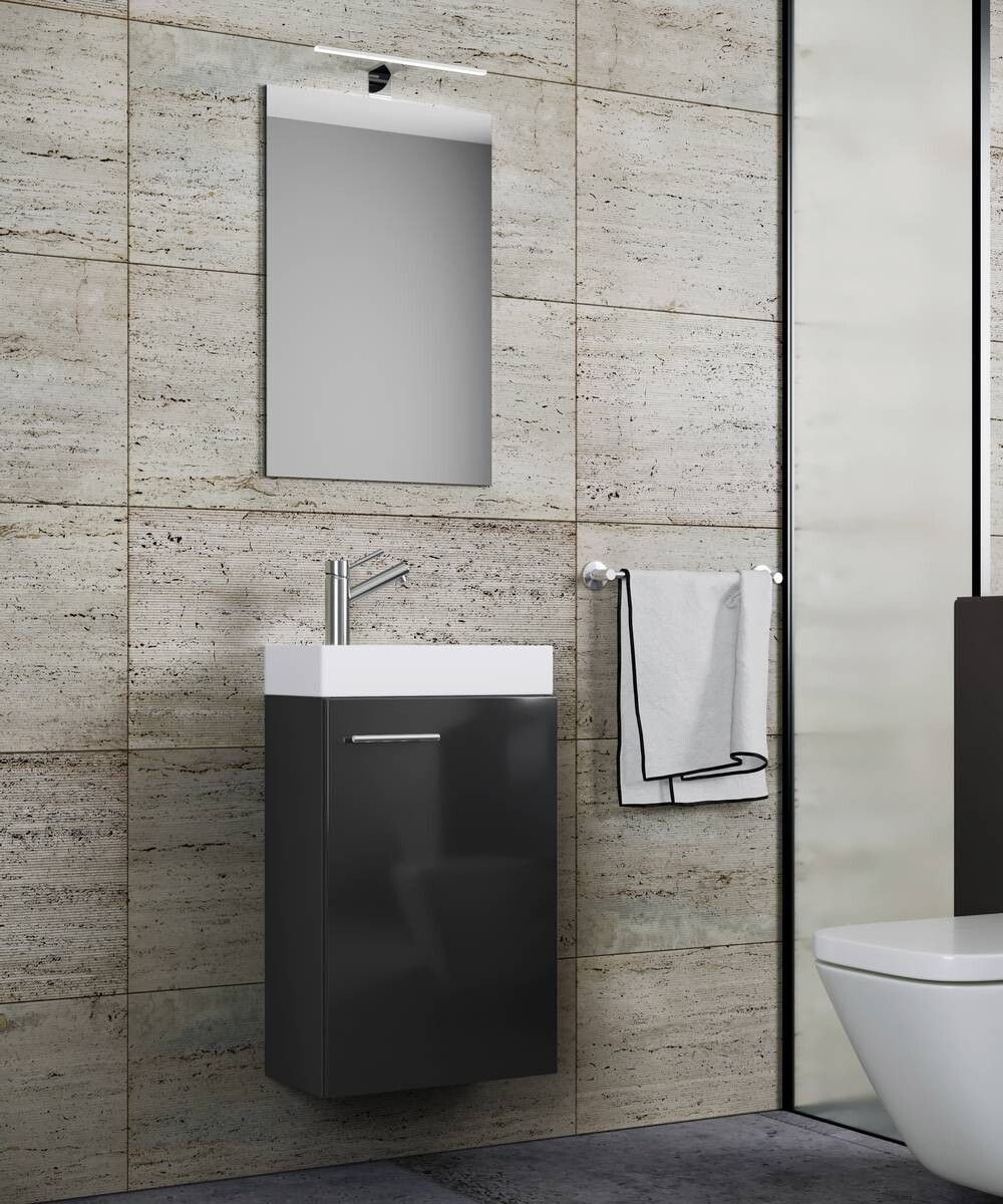 Waschplatz 4tlg-Slito schwarz weiß B/H/T: ca. 41x135x22 cm