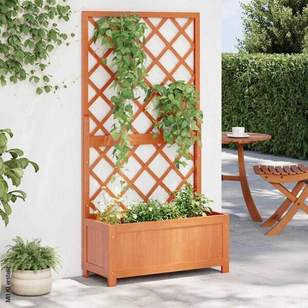 Gartenspalier braun Holz B/H/L: ca. 30x135x70 cm