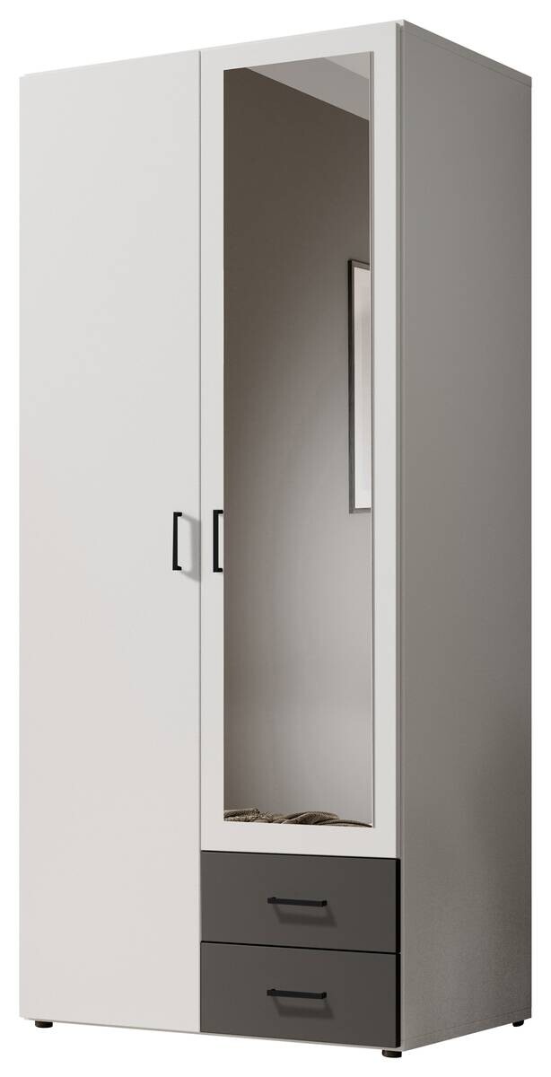 Kleiderschrank Base 2 weiß Graphit B/H/T: ca. 81x176x51 cm