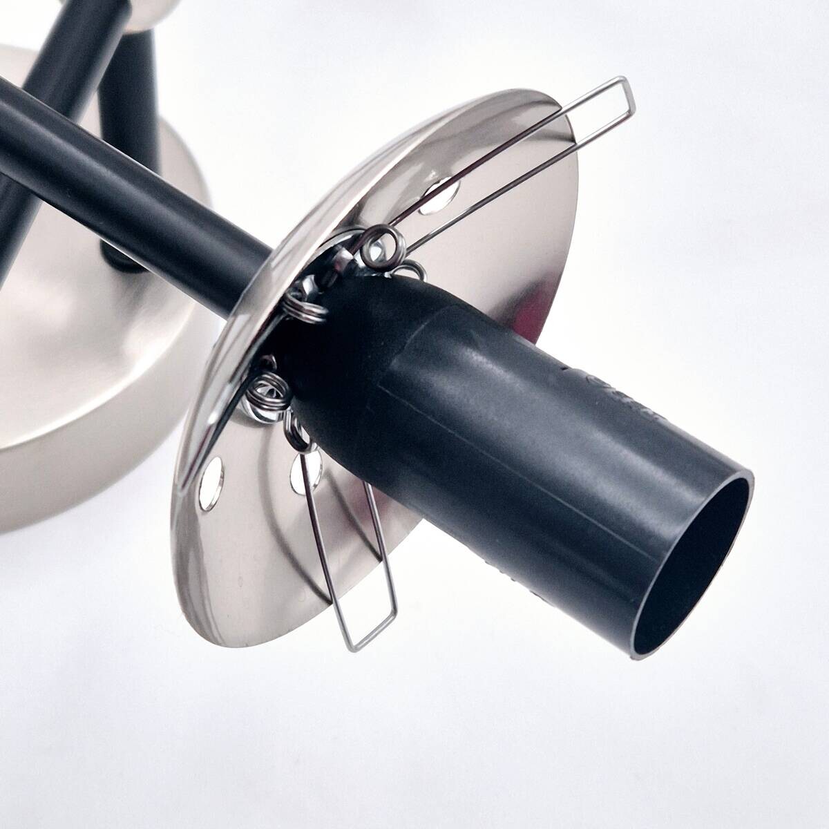 Lamkur Anbauleuchte Malena Chrom schwarz Glas Stahl B/H/L: ca. 64x20x64 cm E14 6 Brennstellen