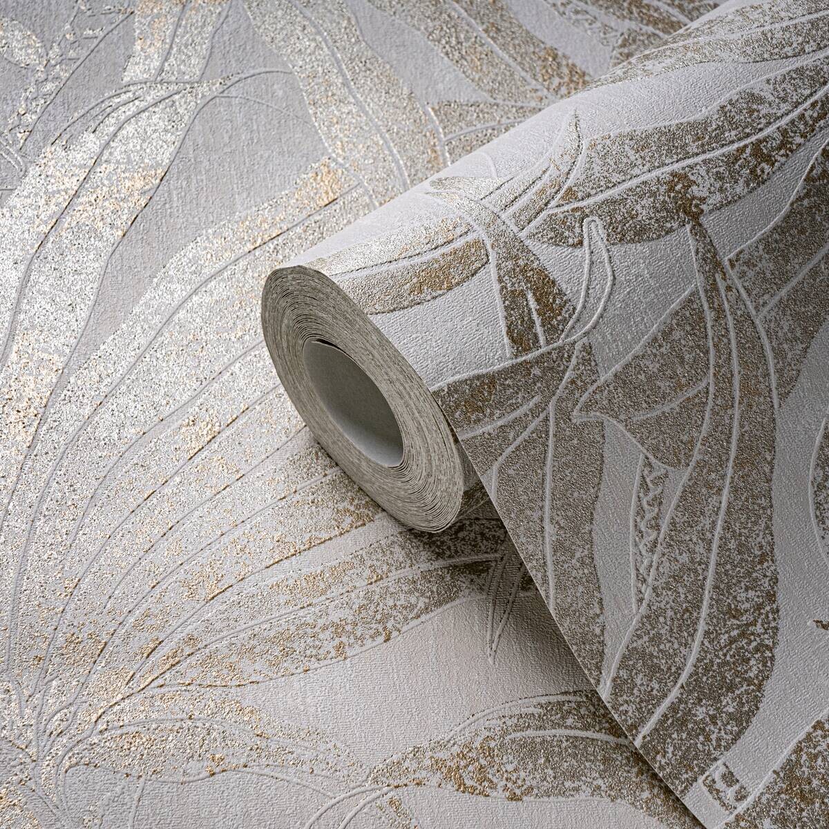A.S.Creation Vliestapete beige silber gold B/H/D: ca. 53x1005x9,2 cm