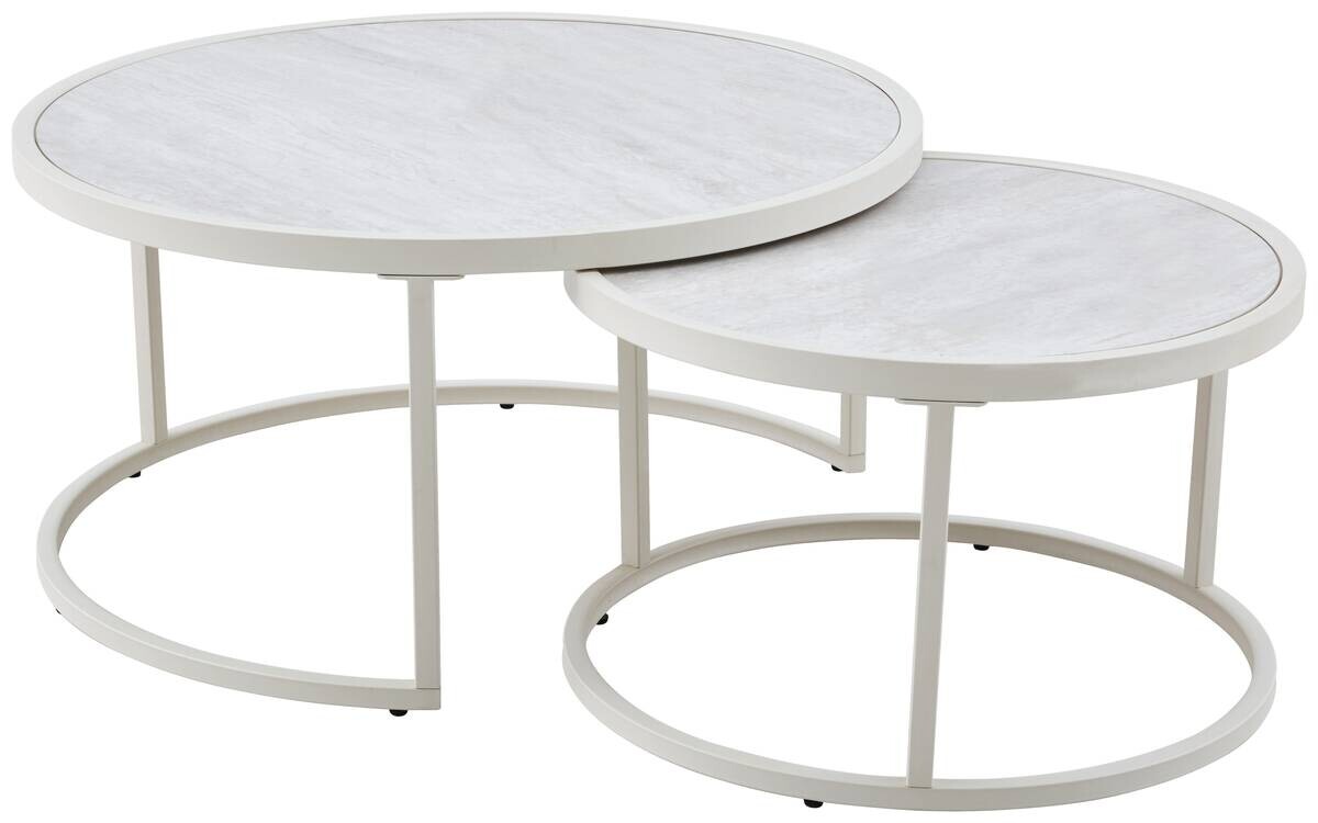 Couchtisch Ille beige Marmoroptik B/H: ca. 80x41 cm