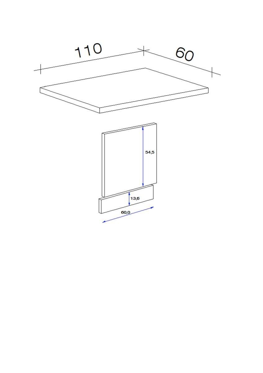 Geschirrspüler- Frontset Vita weiß matt B/H/T: ca. 110x86x60 cm