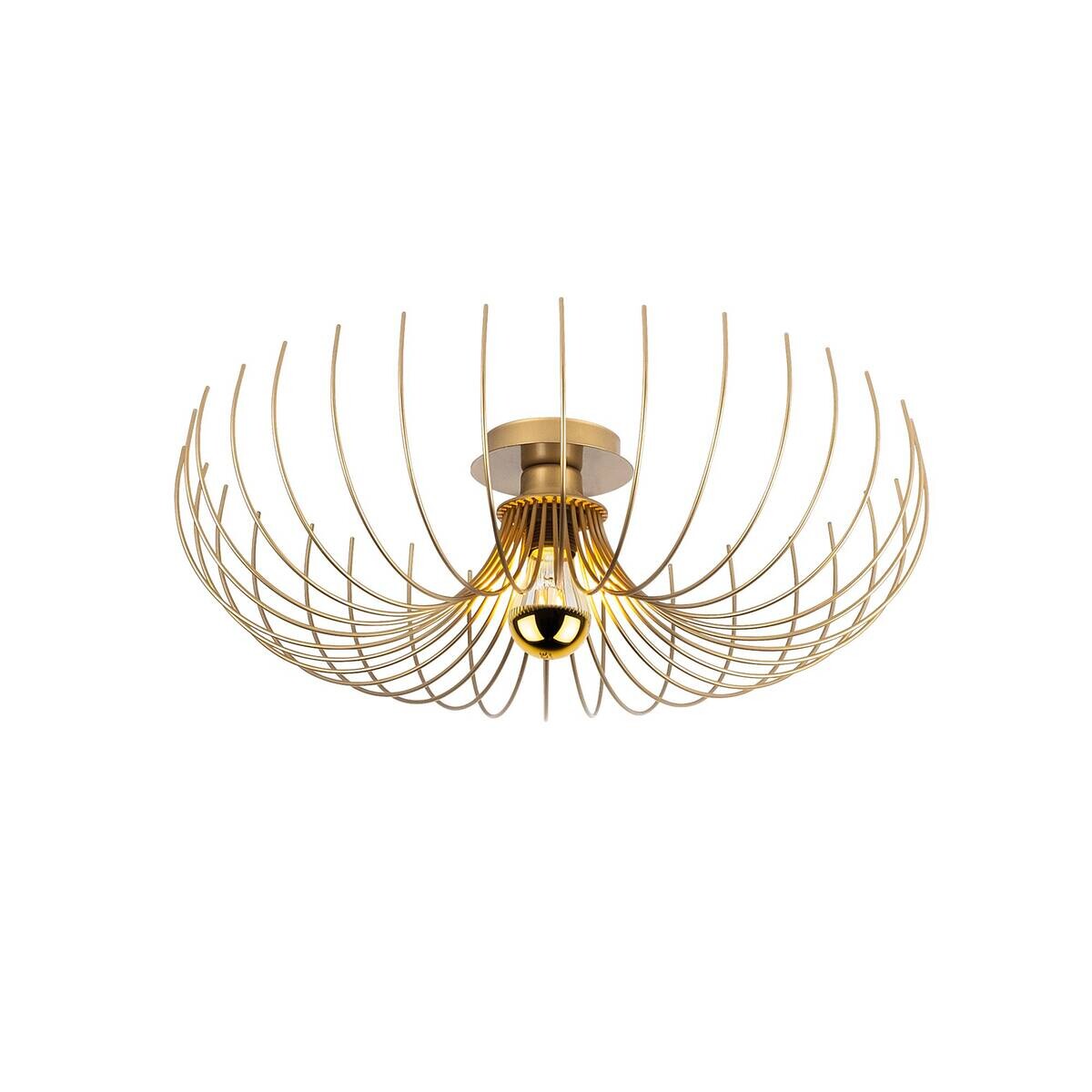 Opviq Pendelleuchte Karsortel gold B/H/T/L/D: ca. 56x16x56x56x56 cm E27 1 Brennstellen