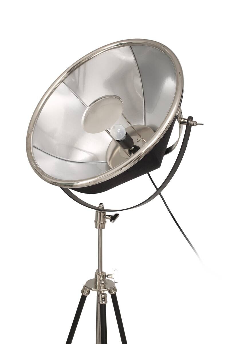 Kayoom Stehlampe silber schwarz Stahl Baumwolle Aluminium B/H/L: ca. 57x159,5x53 cm E27 1 Brennstellen
