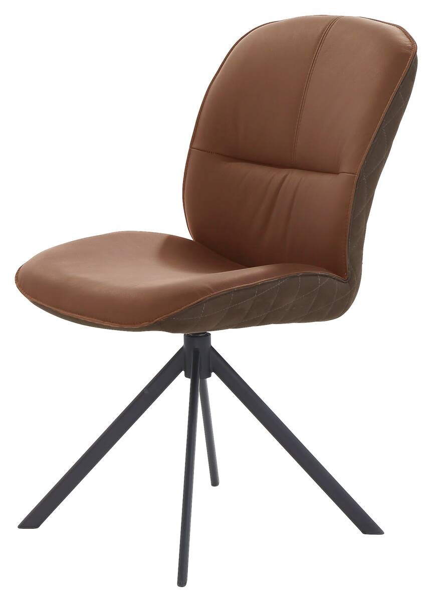 Drehstuhl Cognac braun Leder Microfaser B/H/T: ca. 47x88x63 cm