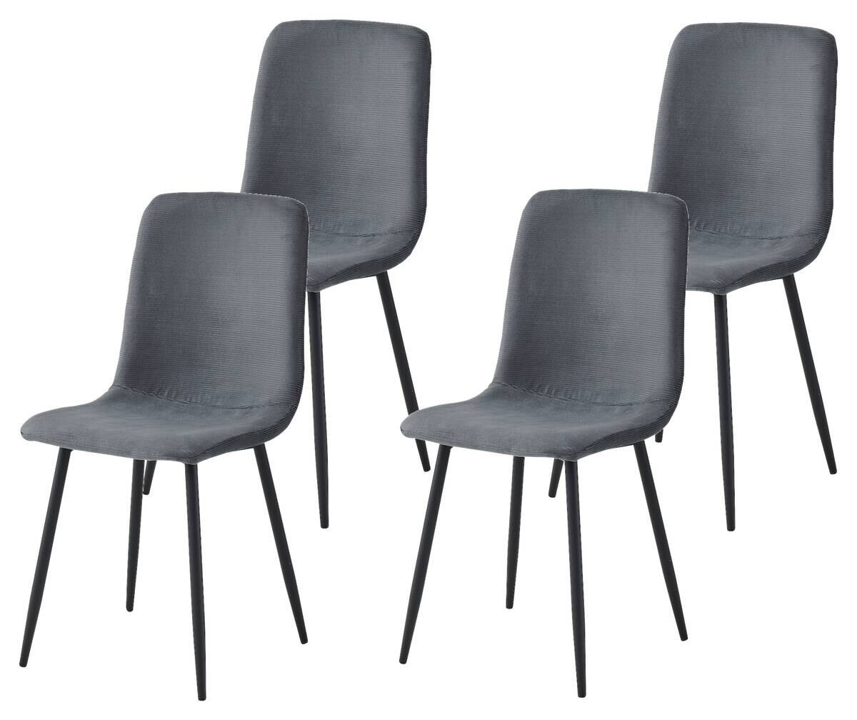 Stuhl Leipzig, 4er-Set anthrazit Microfaser B/H/T: ca. 44x92x54 cm