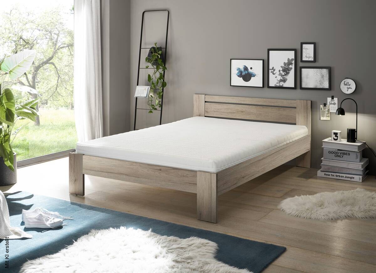 Futonbett Cannes Eiche San-Remo Nachbildung Liegefläche B/L: ca. 140x200 cm