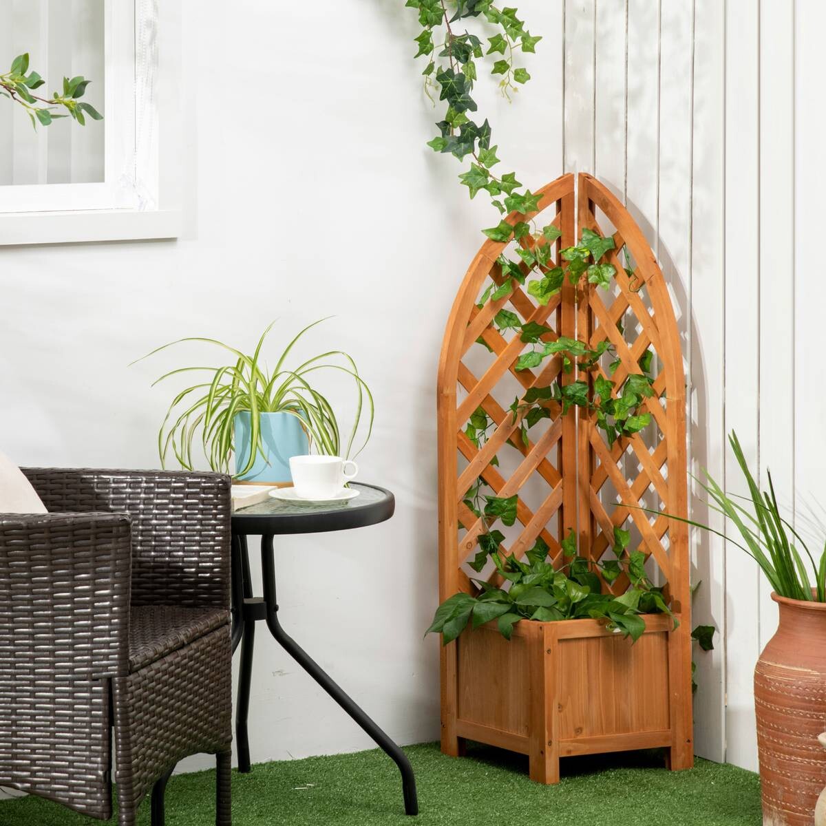 Outsunny Eckbeet braun B/H/L: ca. 32x108x32 cm