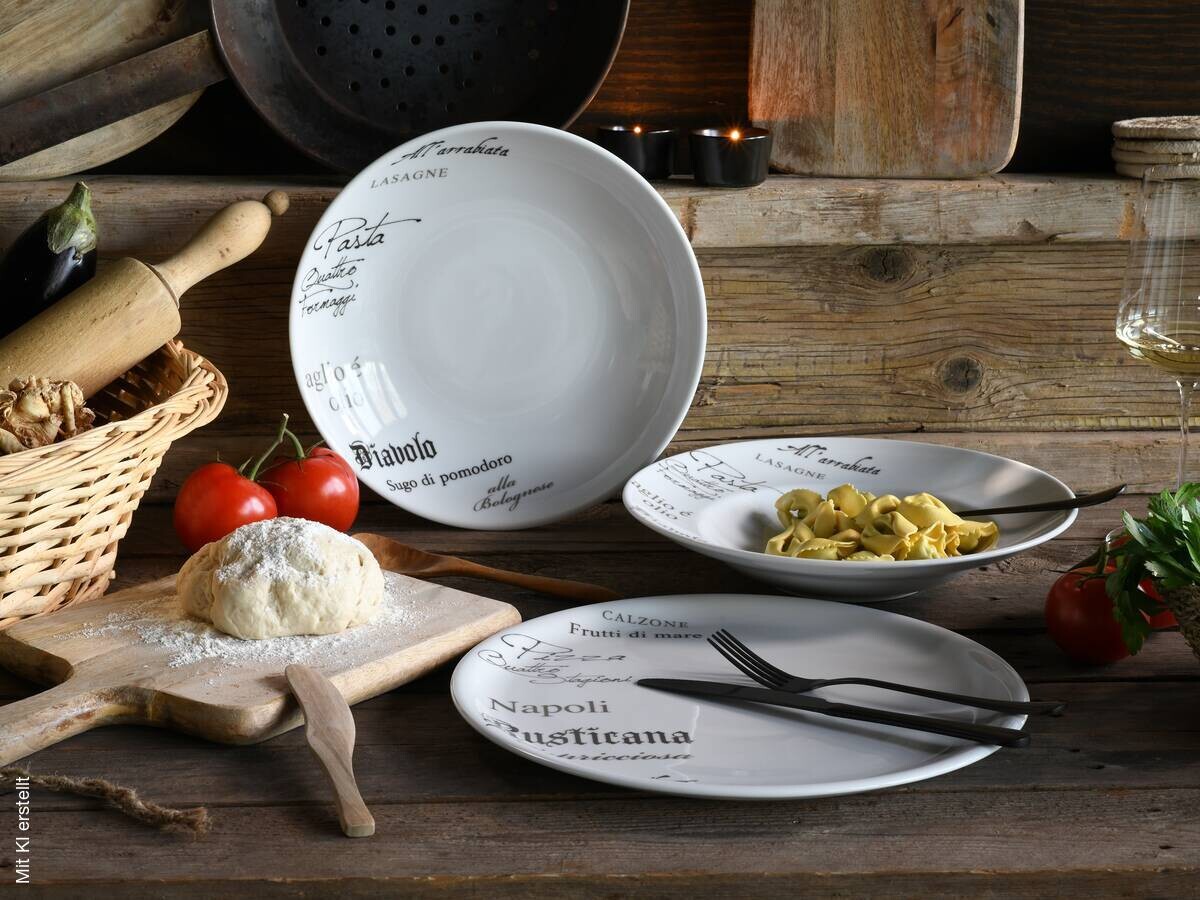 CreaTable Teller-Set Europa Gustoso weiß Porzellan