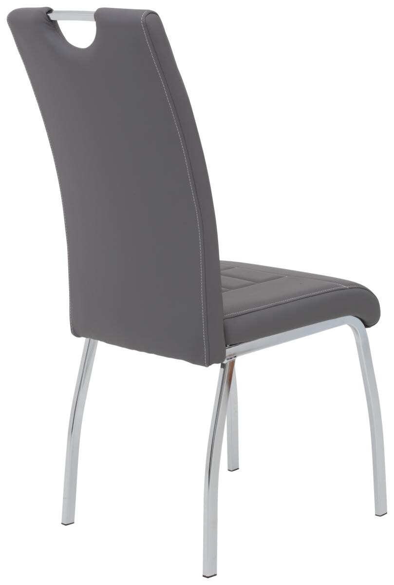 Stuhl Andrea 4er Set grau Kunstleder B/H/T: ca. 43x100x64 cm