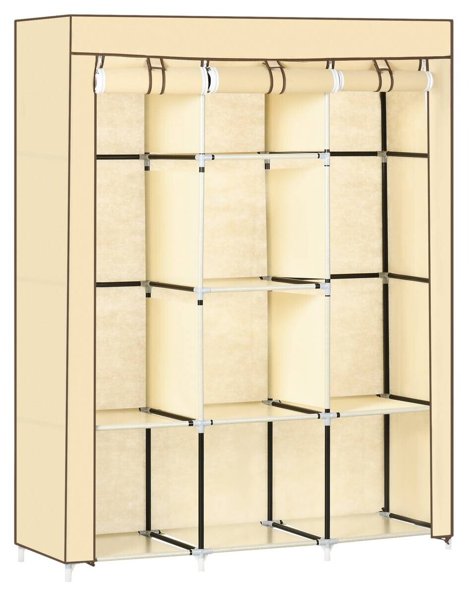 HOMCOM Kleiderschrank beige Edelstahl B/H/L: ca. 43x125x162,5 cm