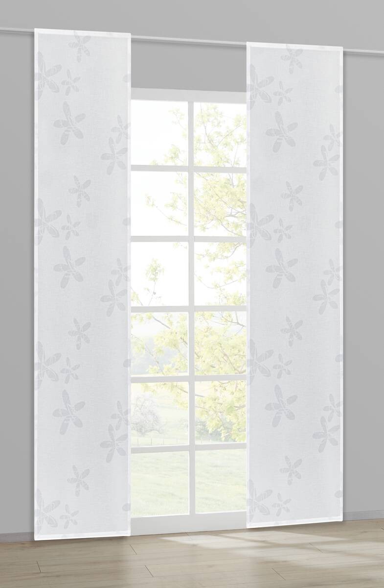 Happy Home Schiebevorhang Blume hellgrau B/L: ca. 60x245 cm