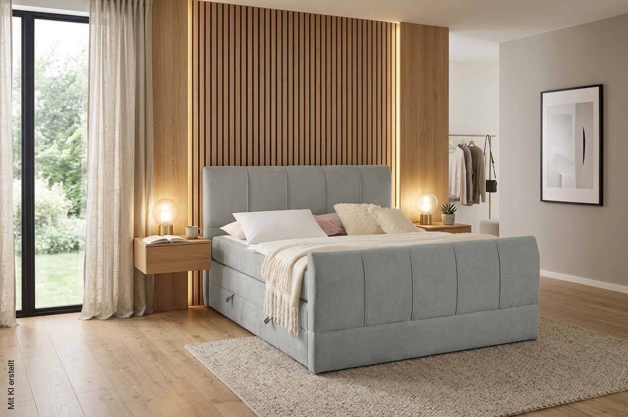 Boxspringbett Harmony grau Liegefläche B/L: ca. 180x200 cm