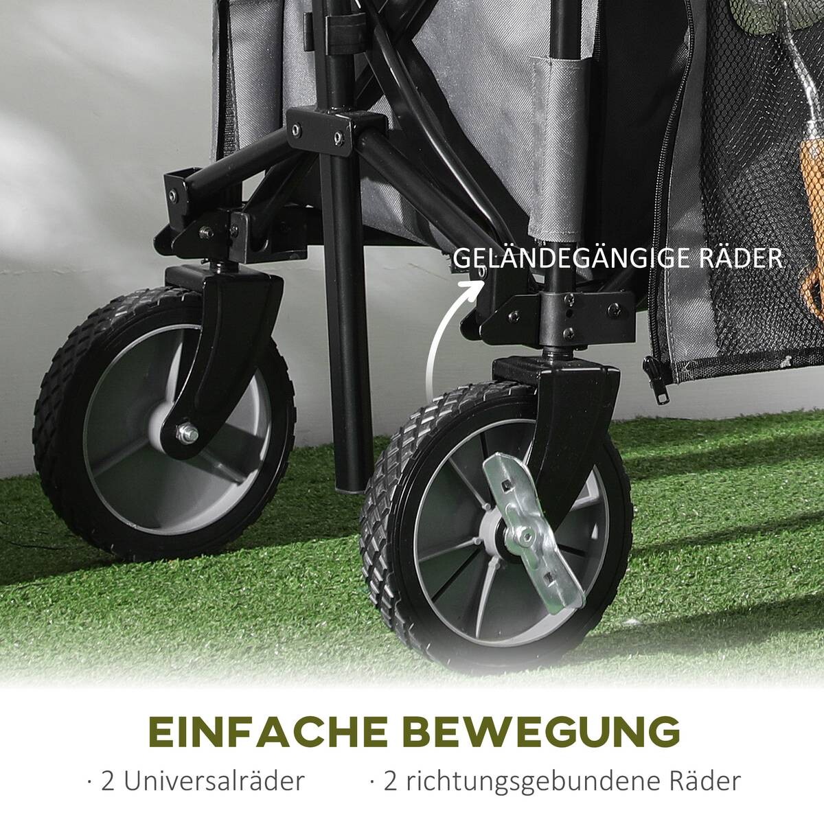 Outsunny Bollerwagen dunkelgrau B/H/L: ca. 55x93x108 cm