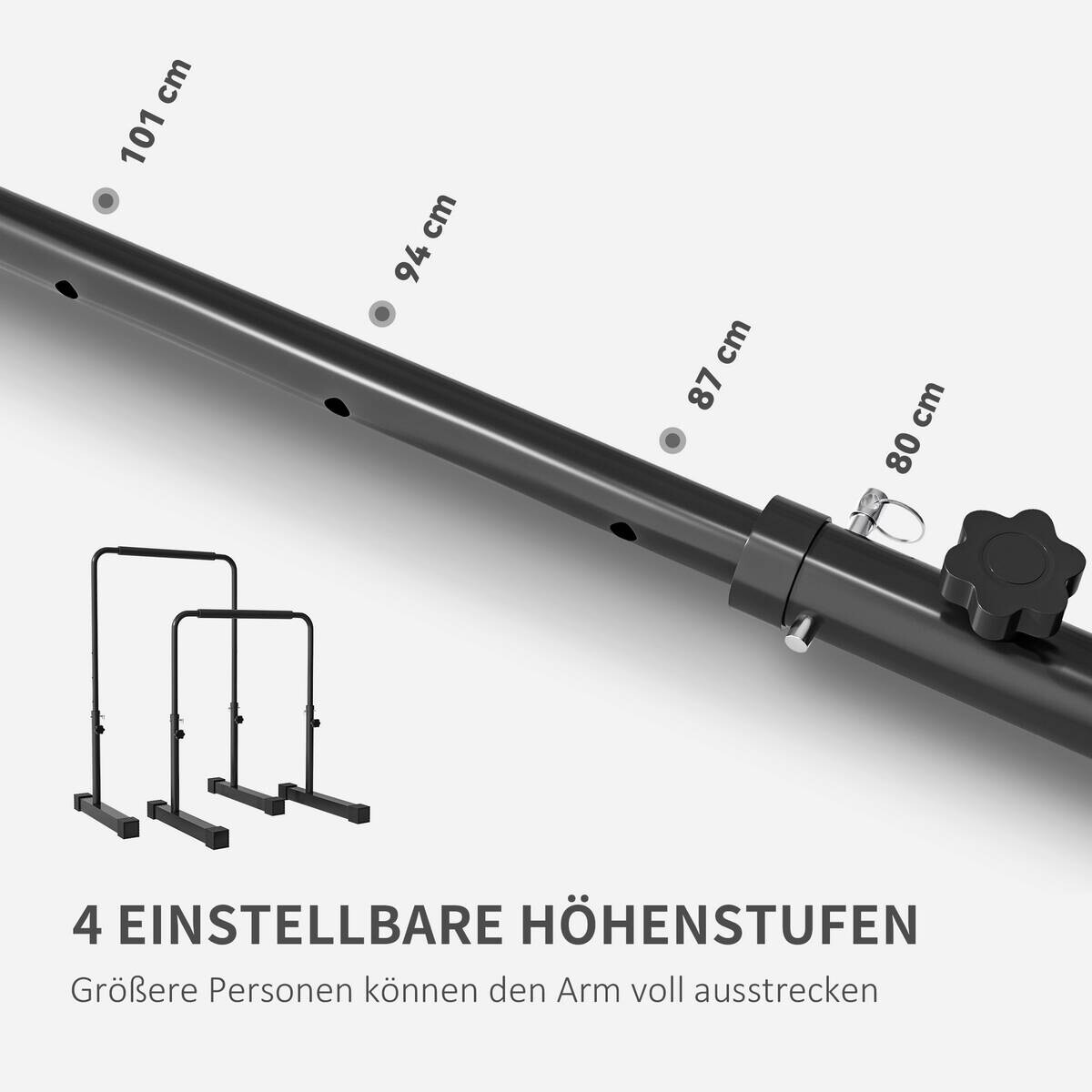 SPORTNOW Dip Station schwarz Stahl B/H/L: ca. 50x100x70 cm