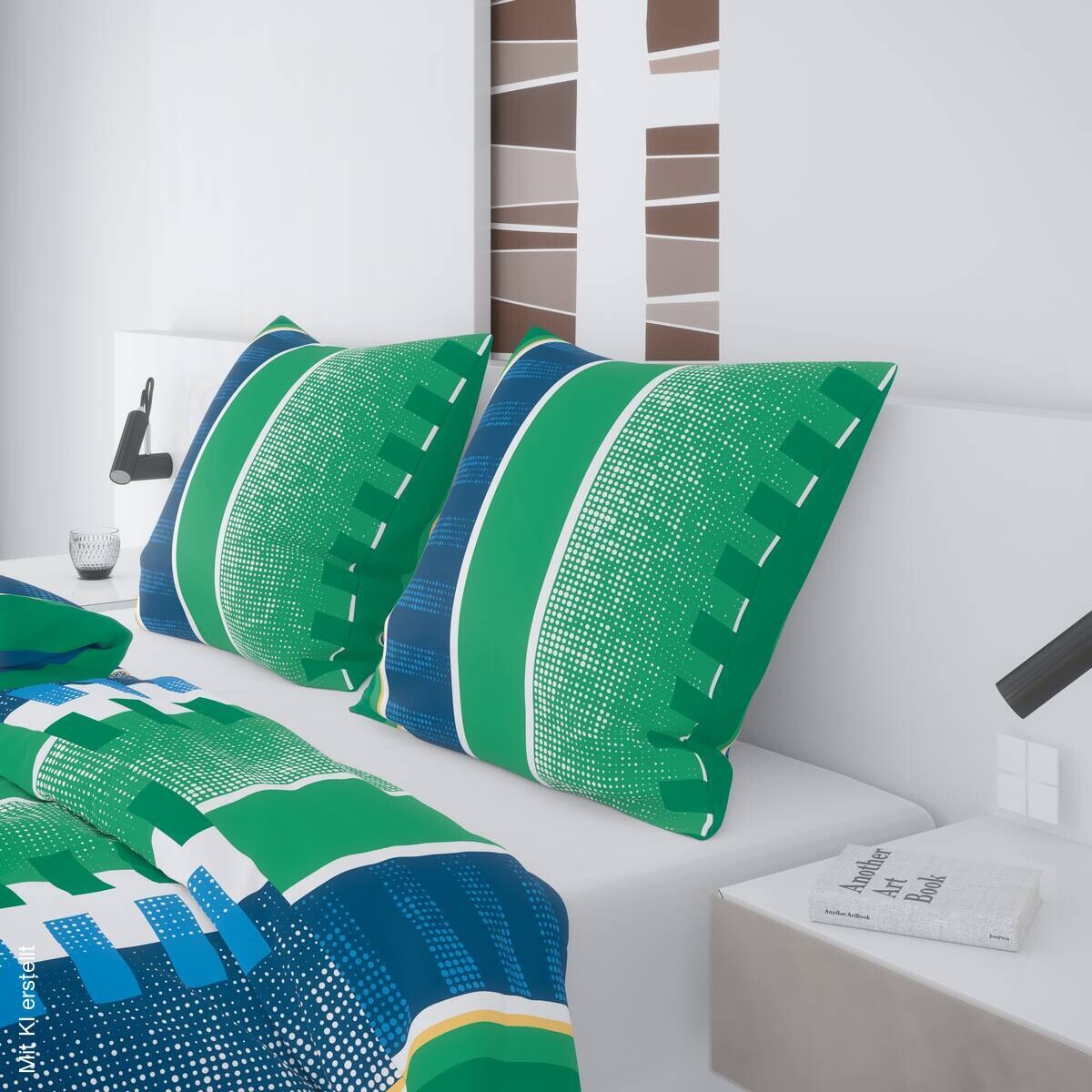 Microfaser Bettwäsche blau Polyester B/L: ca. 135x200 cm