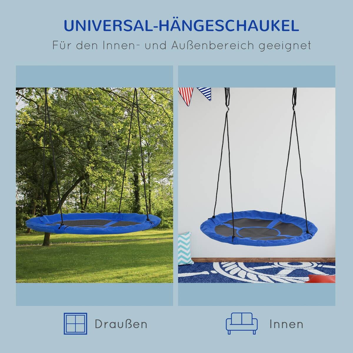 Outsunny Schaukel blau B/H/L: ca. 110x110x170 cm