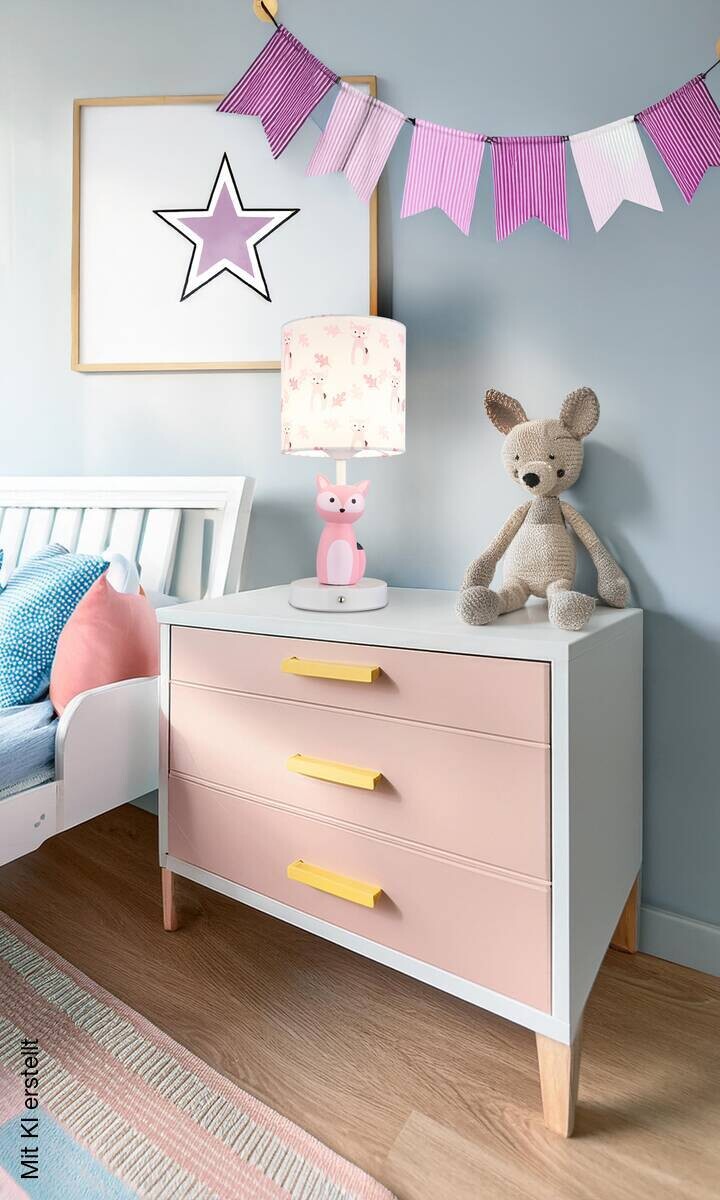 GLOBO Tischleuchte pink weiß Textil Metall Keramik H/D: ca. 33,5x15 cm 1 Brennstellen