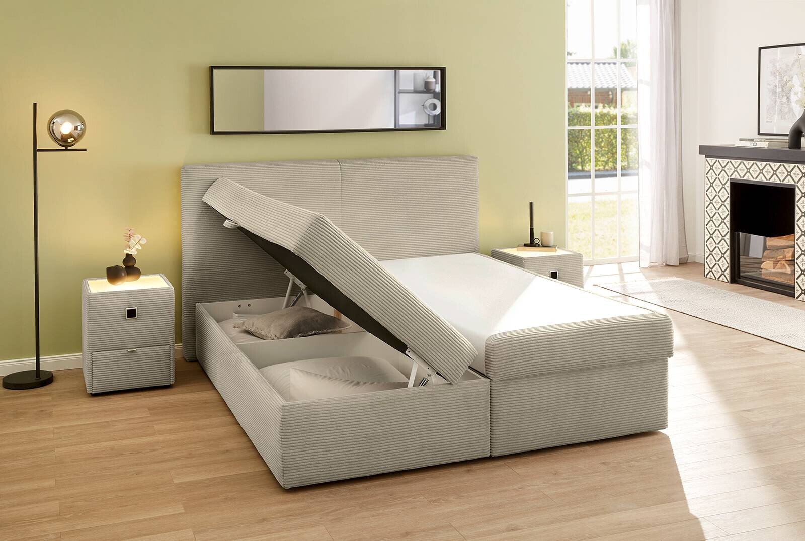 Boxbett Greige Liegefläche B/L: ca. 180x200 cm