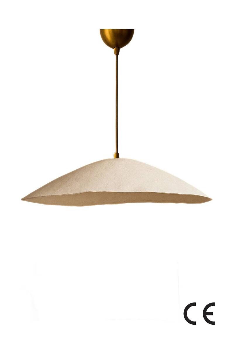 Opviq Pendelleuchte creme gold Metall B/T/L: ca. 60x60x60 cm E27 1 Brennstellen