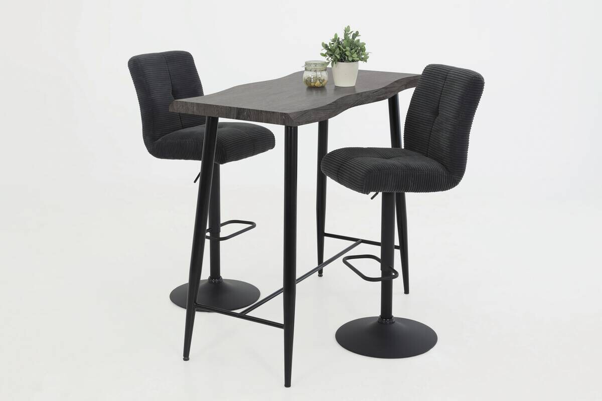 Barhocker Leni I, 2er-Set anthrazit B/H/T: ca. 44x124x57 cm
