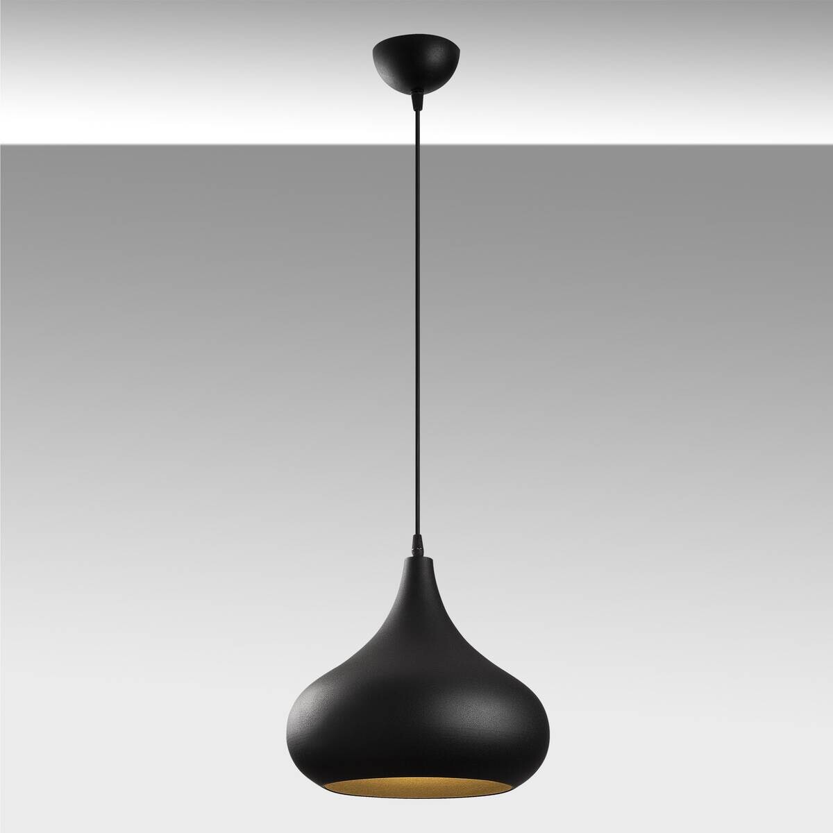 Opviq Pendelleuchte Saglam gold schwarz Metall B/H/T/L/D: ca. 30x126x30x30x30 cm E27 1 Brennstellen