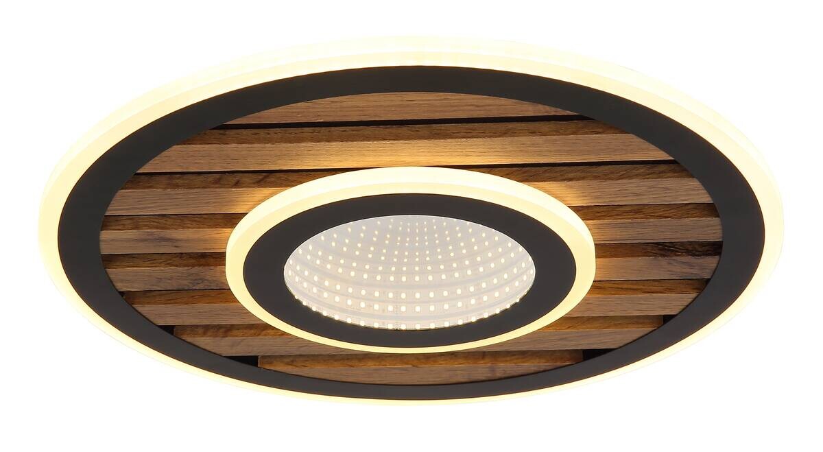 GLOBO Deckenleuchte Opal mattschwarz Metall MDF H/D: ca. 6x40 cm 1 Brennstellen