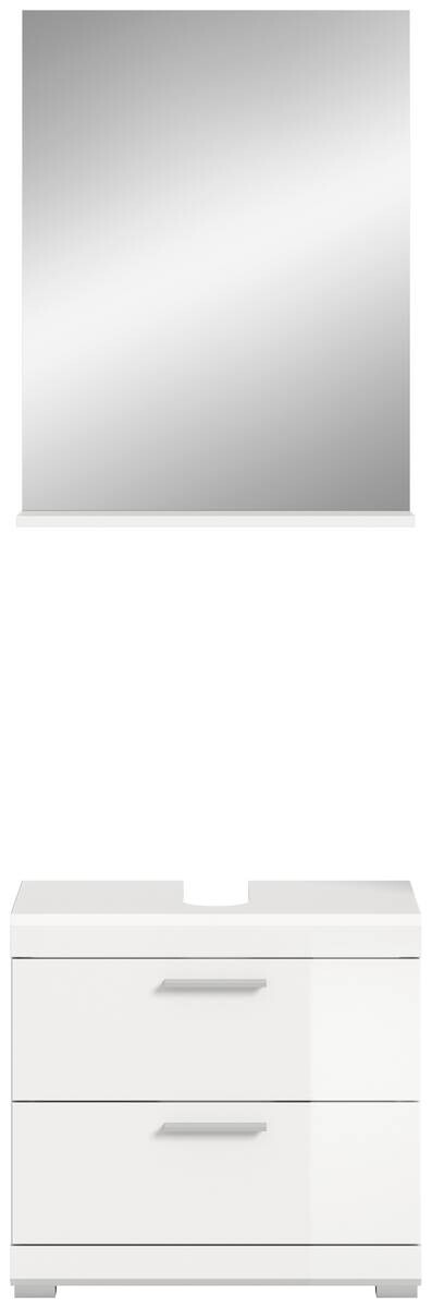 Badezimmer-Set Scout weiß weiß Hochglanz B/H/T: ca. 60x191x37 cm