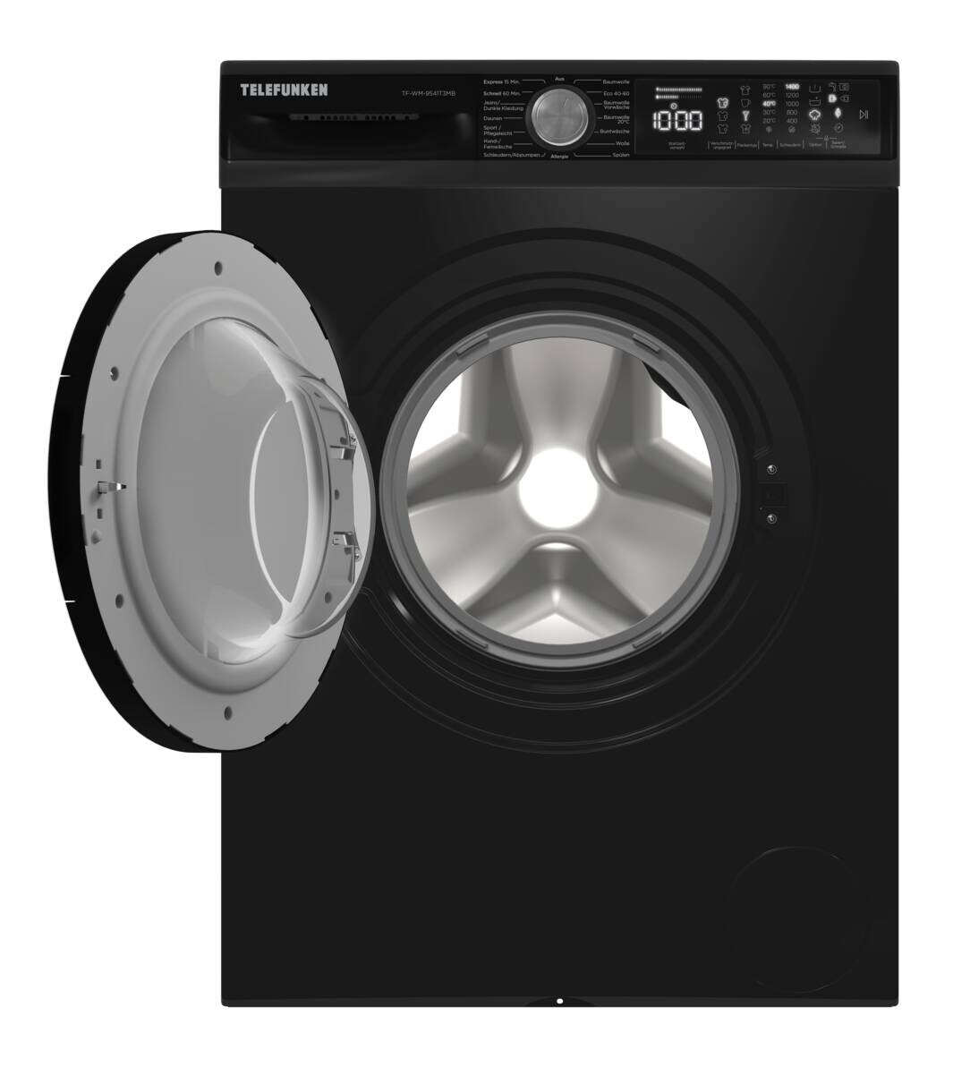 Telefunken Waschmaschine TF-WM-9541T3MB mattschwarz B/H/T: ca. 59,7x84,5x58,2 cm