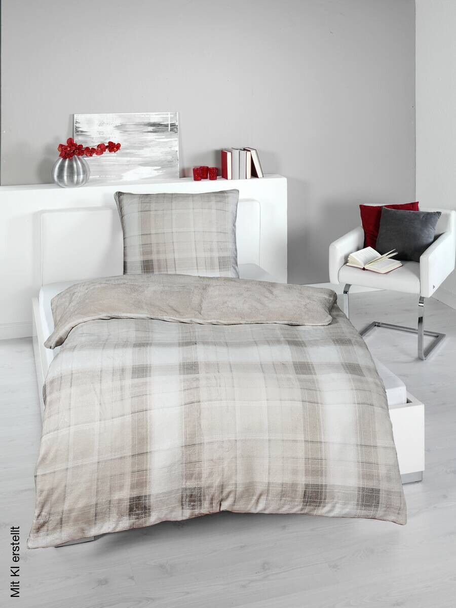 Microfaser Bettwäsche Cashmere touch natur Polyester B/L: ca. 135x200 cm