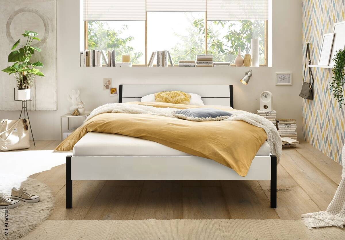 Futonbett Marseille weiß Liegefläche B/L: ca. 140x200 cm