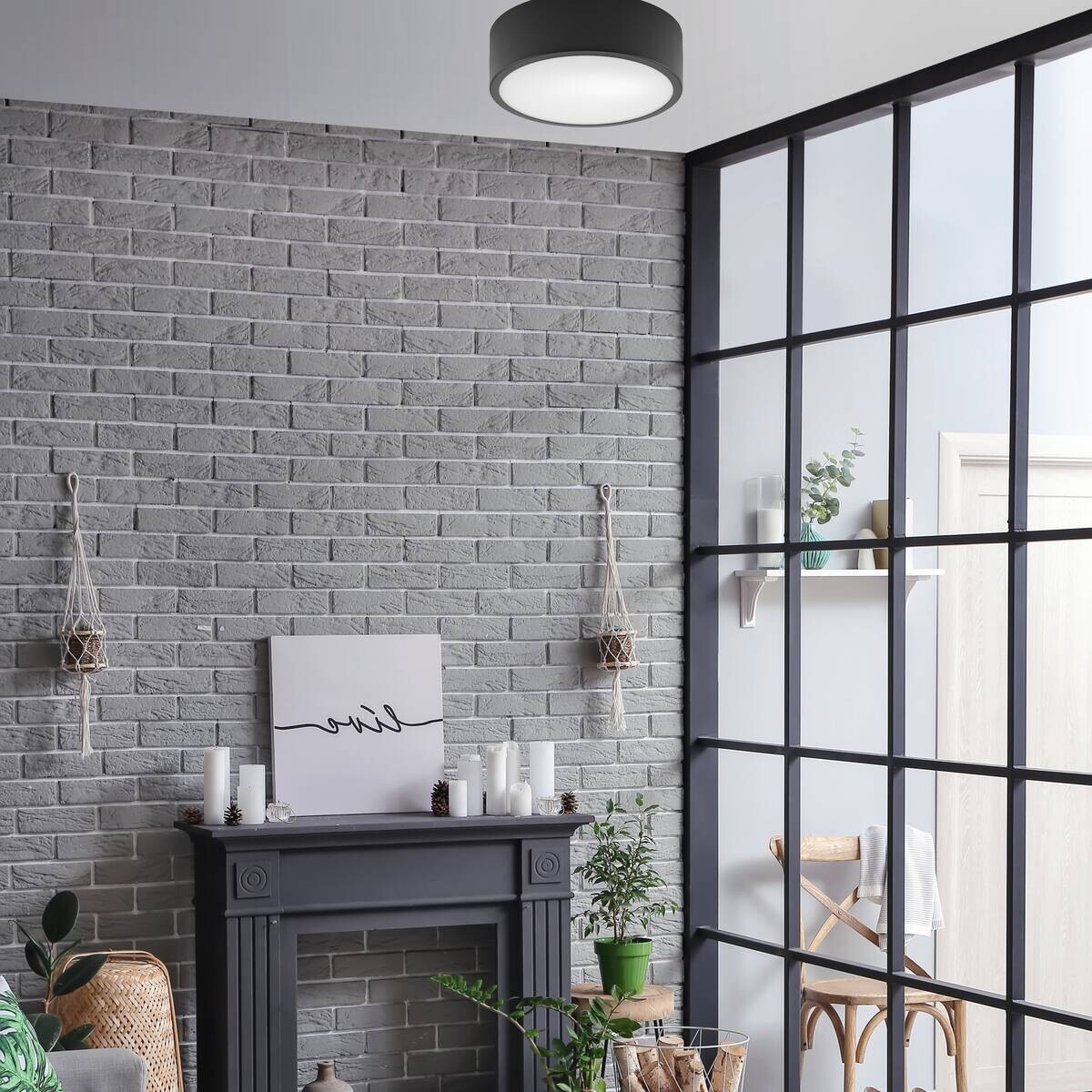 Lamkur Deckenleuchte Dante schwarz Glas Stahl H/L: ca. 8x26 cm E27 1 Brennstellen