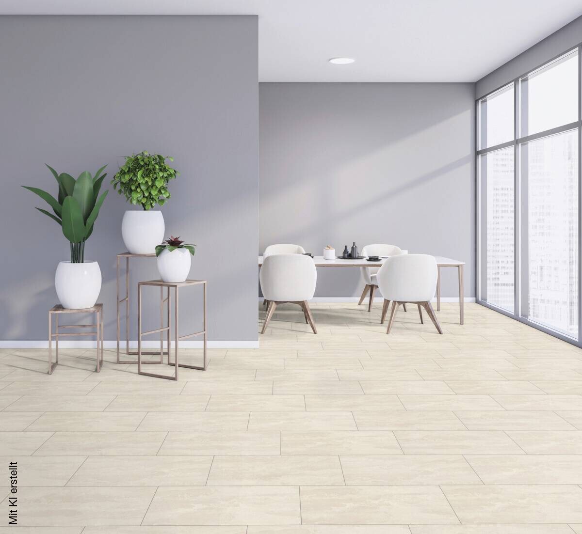Laminatboden Beton hell ca. 2,316m² im Paket B/L: ca. 33x63,8 cm pro Paket