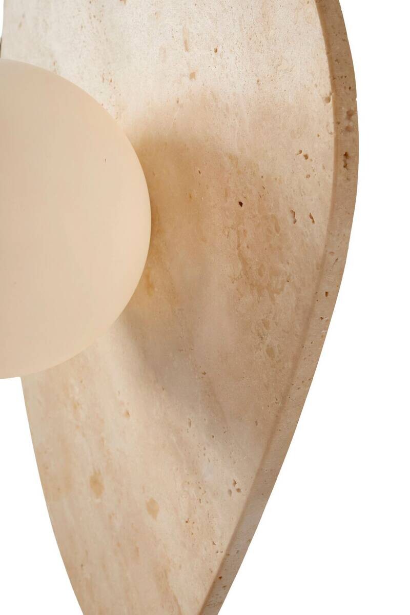 Wandleuchte beige weiß Glas B/H/L/D: ca. 10x42x10x10 cm G9 1 Brennstellen