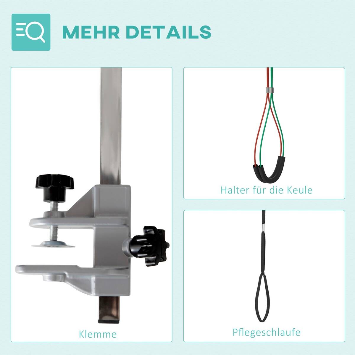 PawHut Haustier Fellpflege m. Klemme silber Aluminium B/H/L: ca. 8x36x74 cm