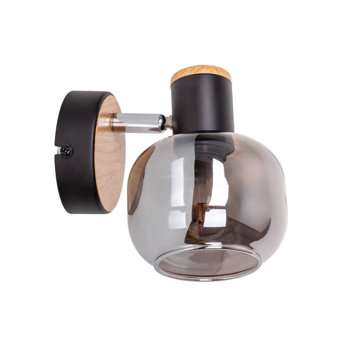 Näve Leuchten Wandleuchte schwarz Glas Metall B/H/T: ca. 14x16x10 cm