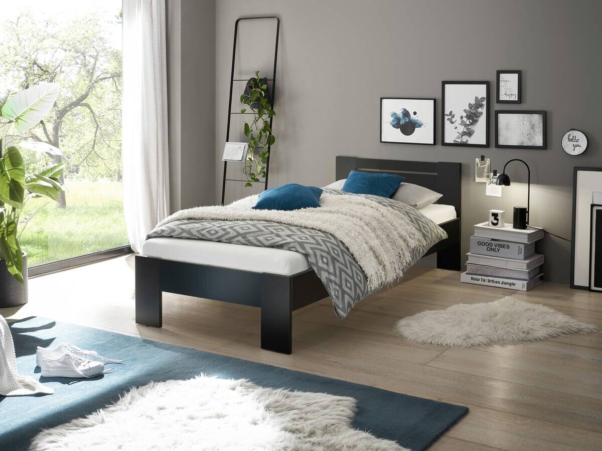 Futonbett Cannes schwarz Liegefläche B/L: ca. 90x200 cm