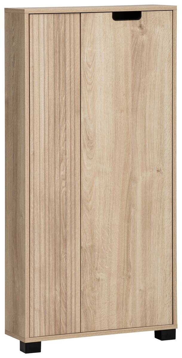 Aktenschrank Emmik weiß matt Eiche Eiche weiß Nachbildung B/H/T: ca. 59,8x124x19,55 cm