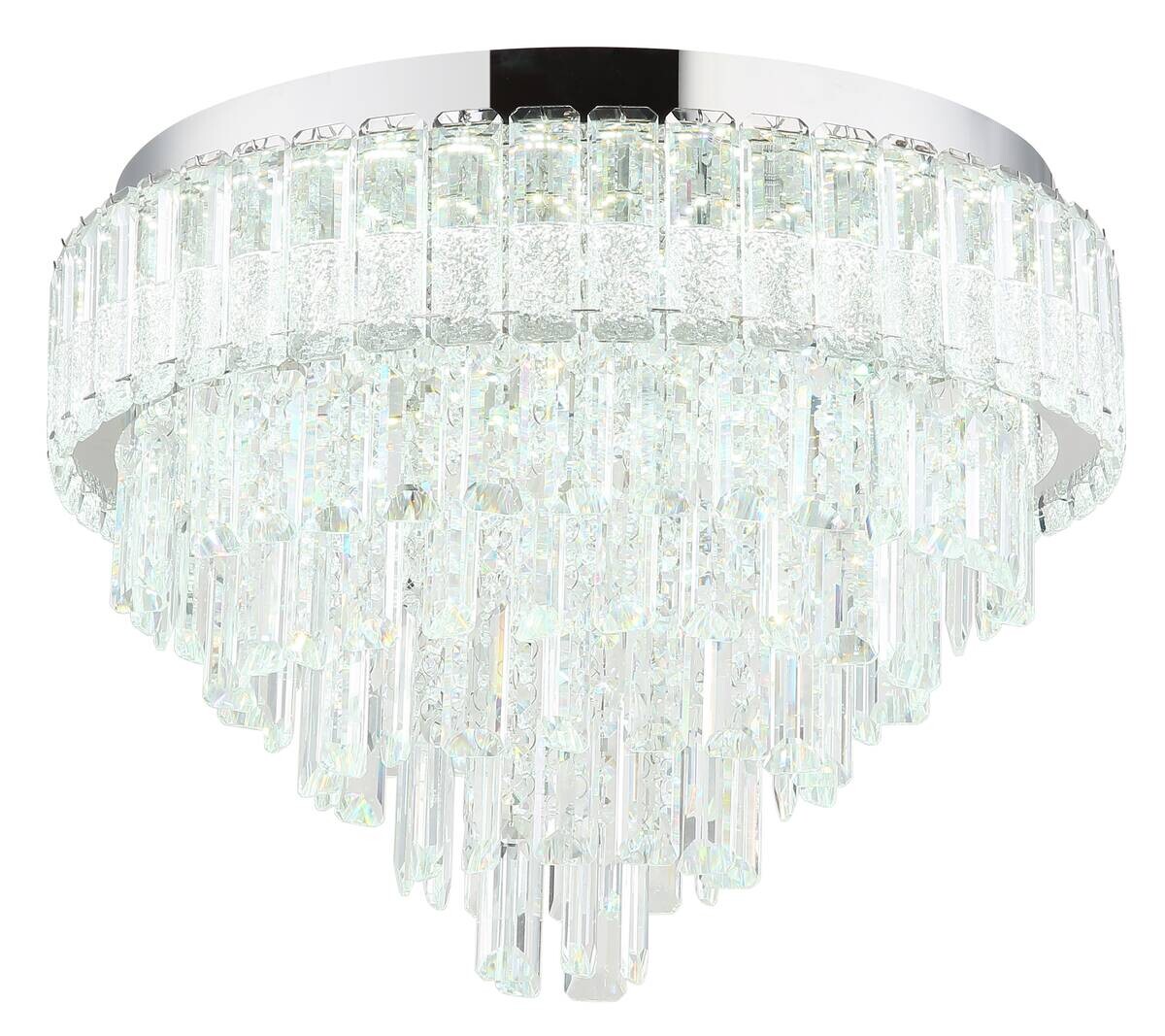 GLOBO LED-Deckenleuchte CRYSTALIA Edelstahl H/D: ca. 36x49 cm 1 Brennstellen