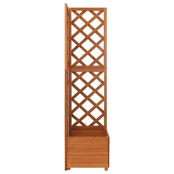 Eckspalier mit Pflanzkasten braun Holz B/H/L: ca. 40x150x40 cm