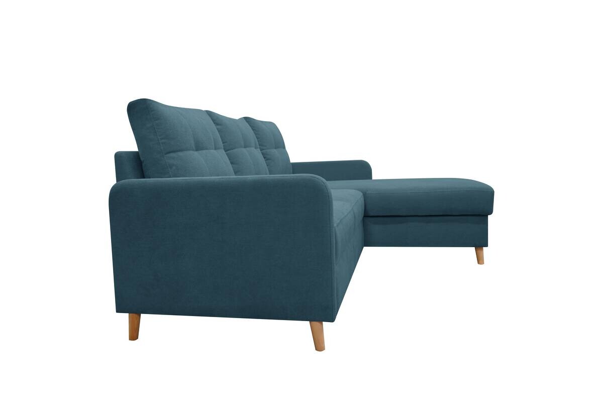 Ecksofa mit Bettfunktion und Bettkasten petrol Webstoff B/H/T: ca. 217x93x159 cm
