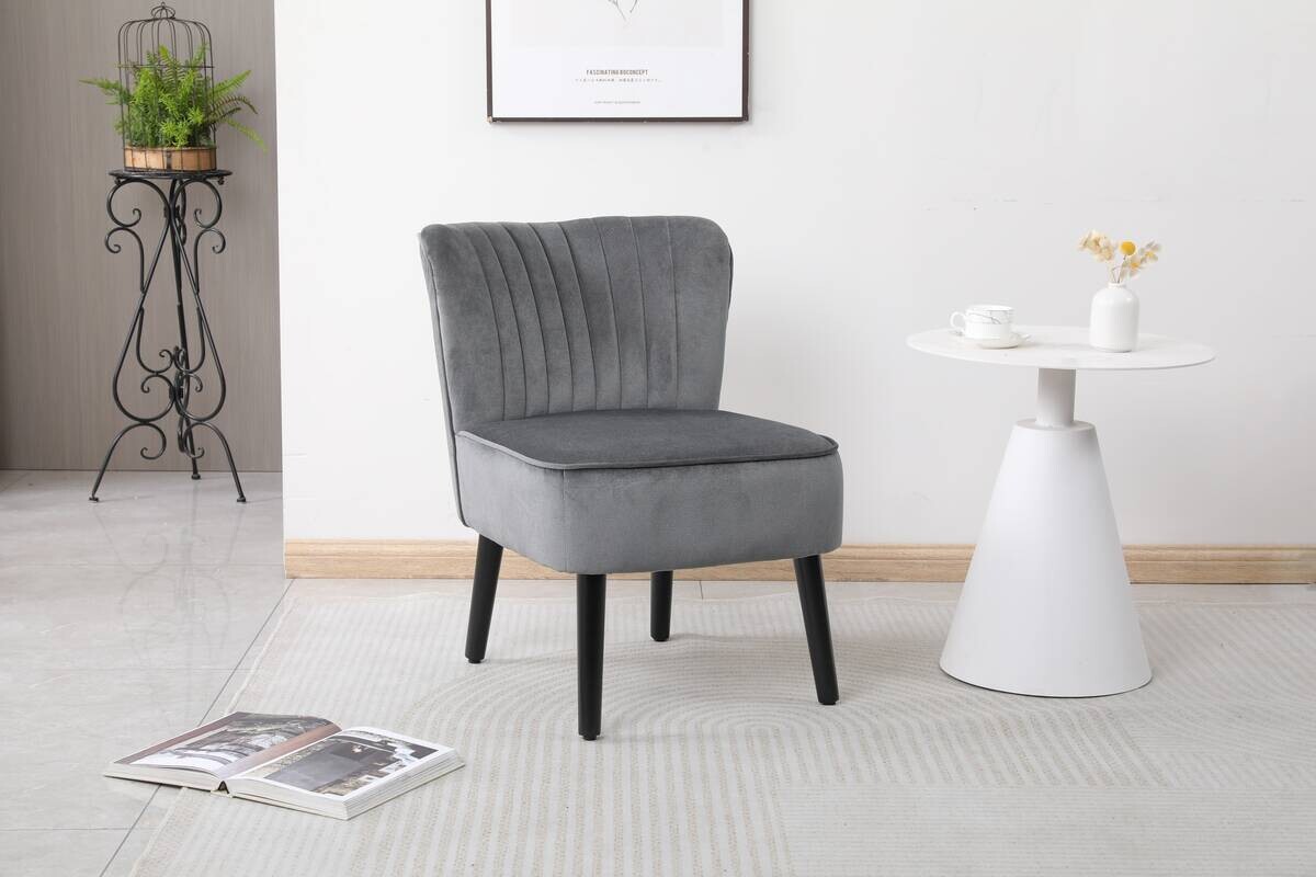 Sessel Emily grau Microfaser B/H/T: ca. 57x76x72 cm