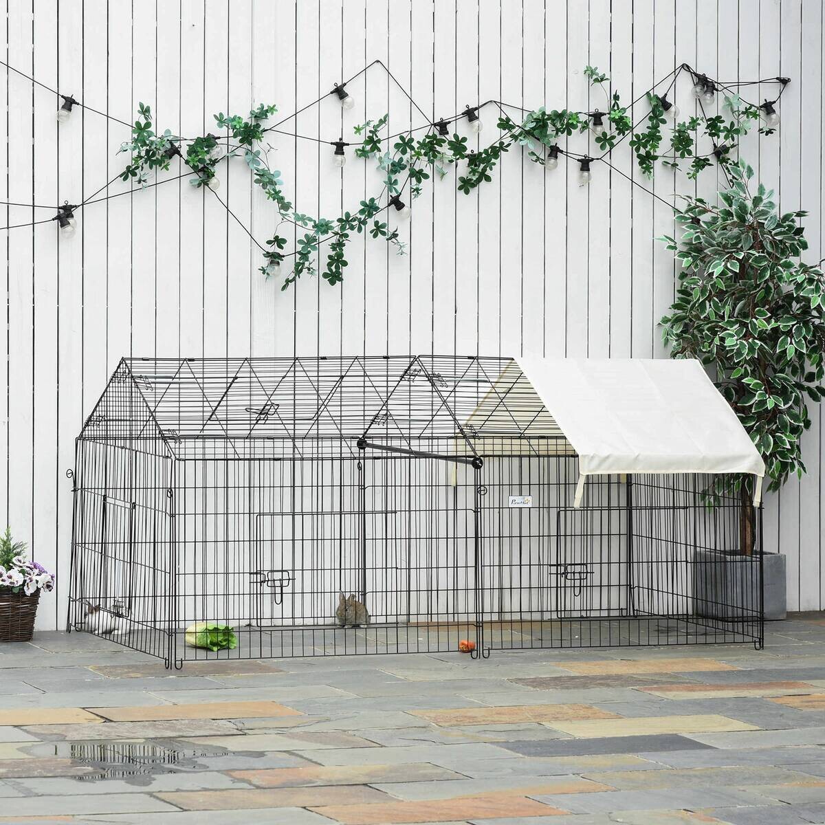PawHut Gehege schwarz Edelstahl B/H/L: ca. 103x220x103 cm