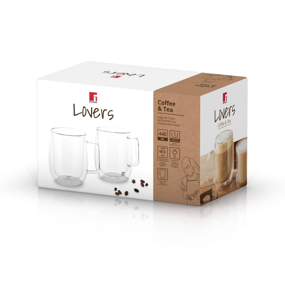 BERGNER Trinkgläserset COFFEE & TEA LOVERS transparent