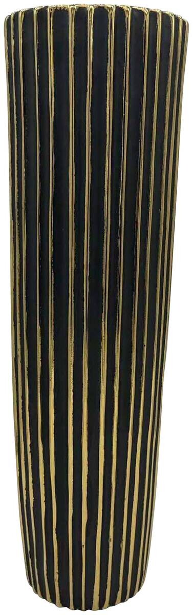 Vase schwarz Keramik B/H: ca. 18x60 cm